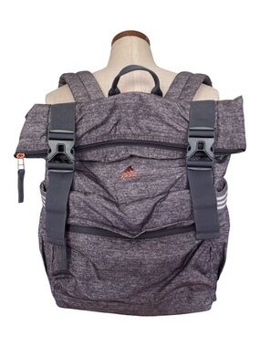 •adidas Grey Heather Roll-Top Backpack with Rose Gold Logotipo